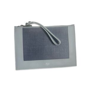 Botkier Leather Blue Combo Slope Wristlet